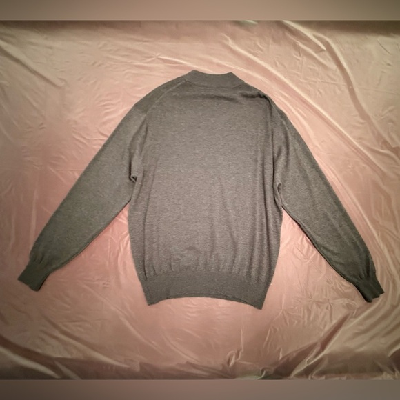 Tulliano Men’s Gray Silk/Cotton Crewneck Knit Golf Sweater Size Large MSRP $195 - Picture 3 of 7